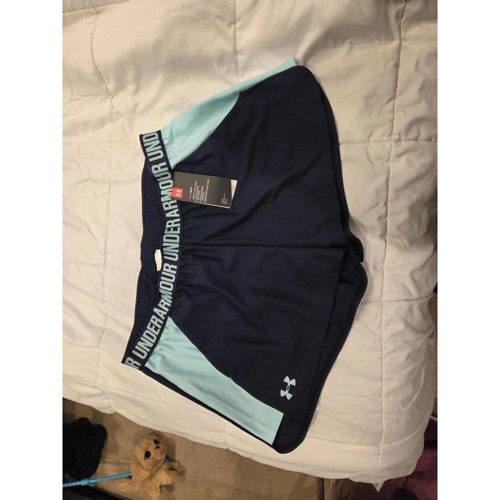 Under Armour Women's XL Athletic Shorts Navy and Light Blue - Picture 2 of 8